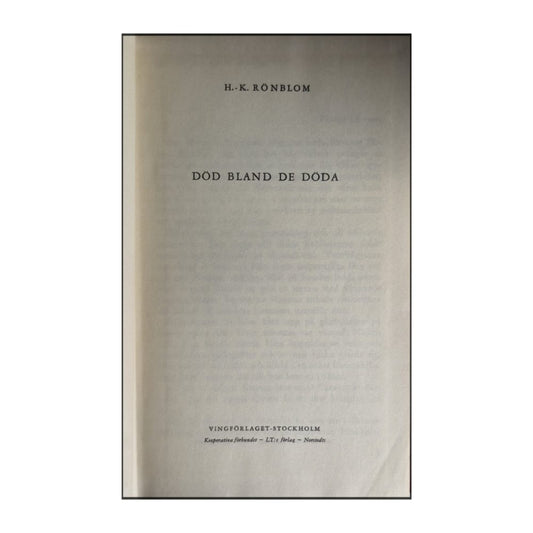 H.-K. Rönblom: Död Bland De Döda