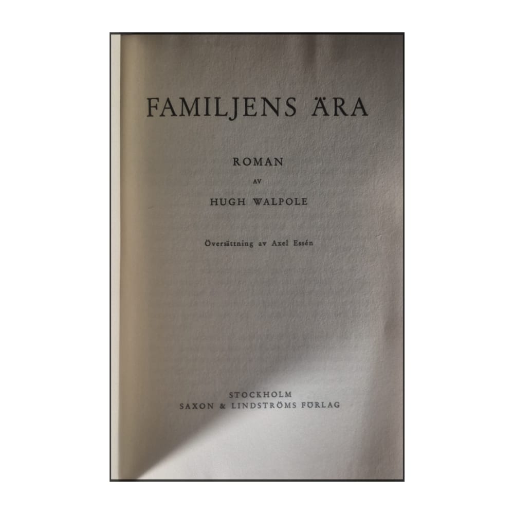 Hugh Walpole: Familjens Ära