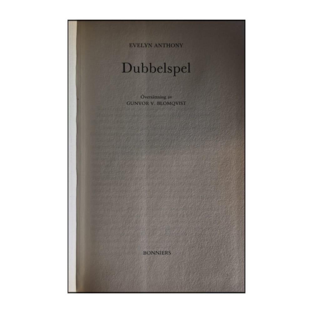 Evelyn Anthony: Dubbelspel