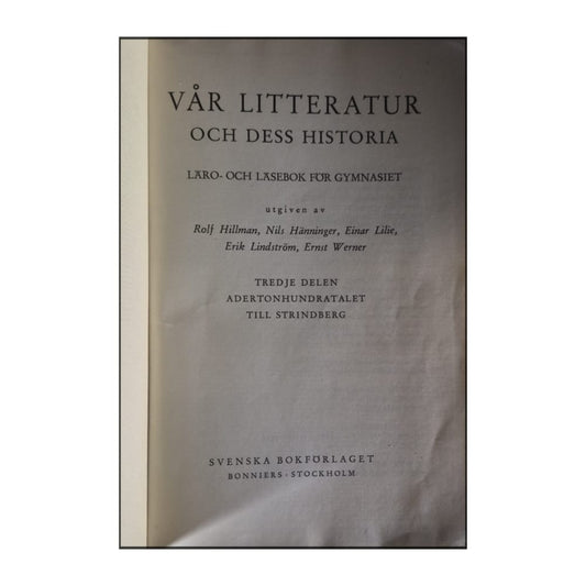 Vår Litteratur Och Dess Historia 3