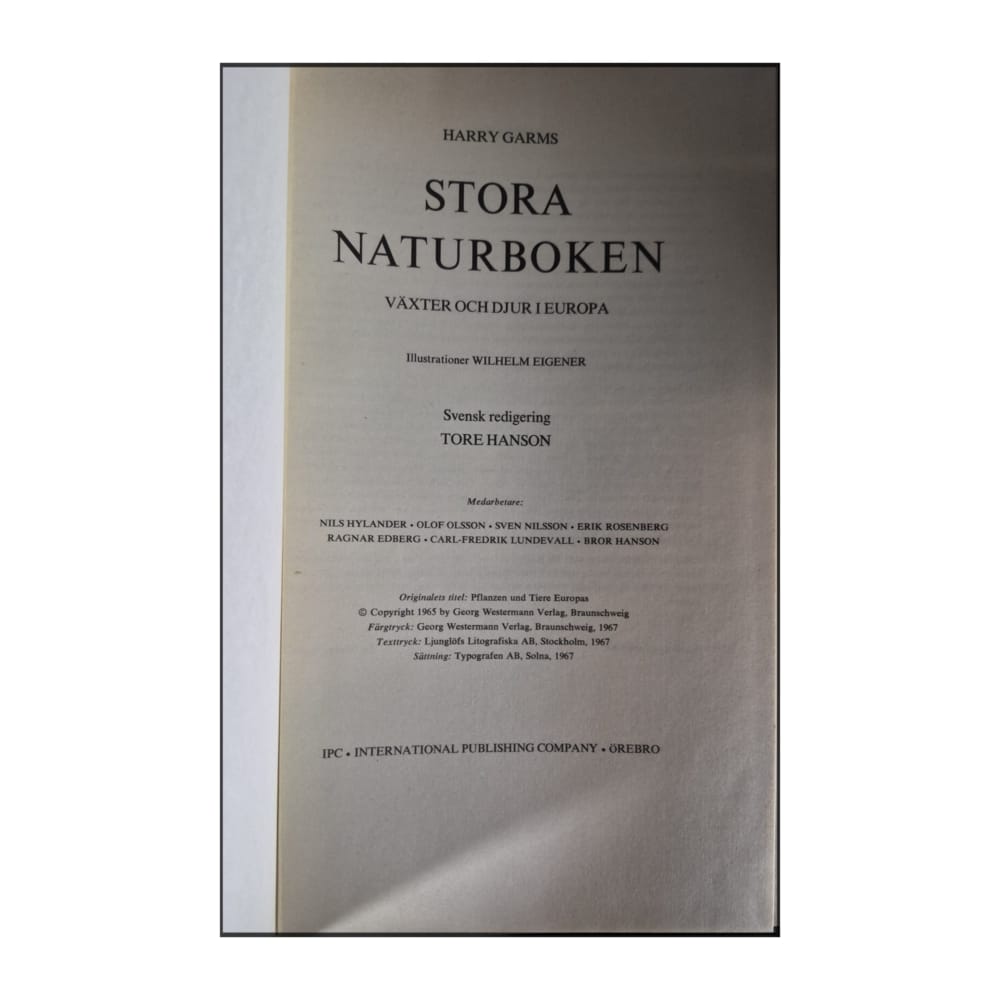 Harry Garms: Stora Naturboken: Växter Och Djur I Europa