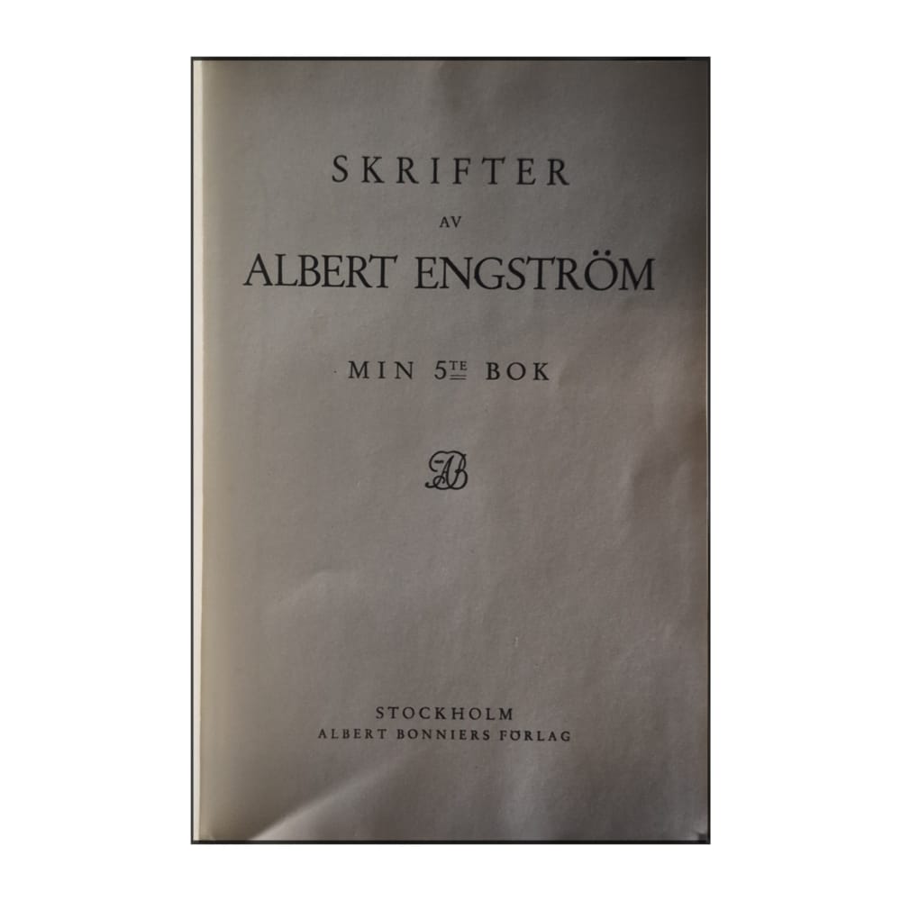 Albert Engström: Min 5Te Bok