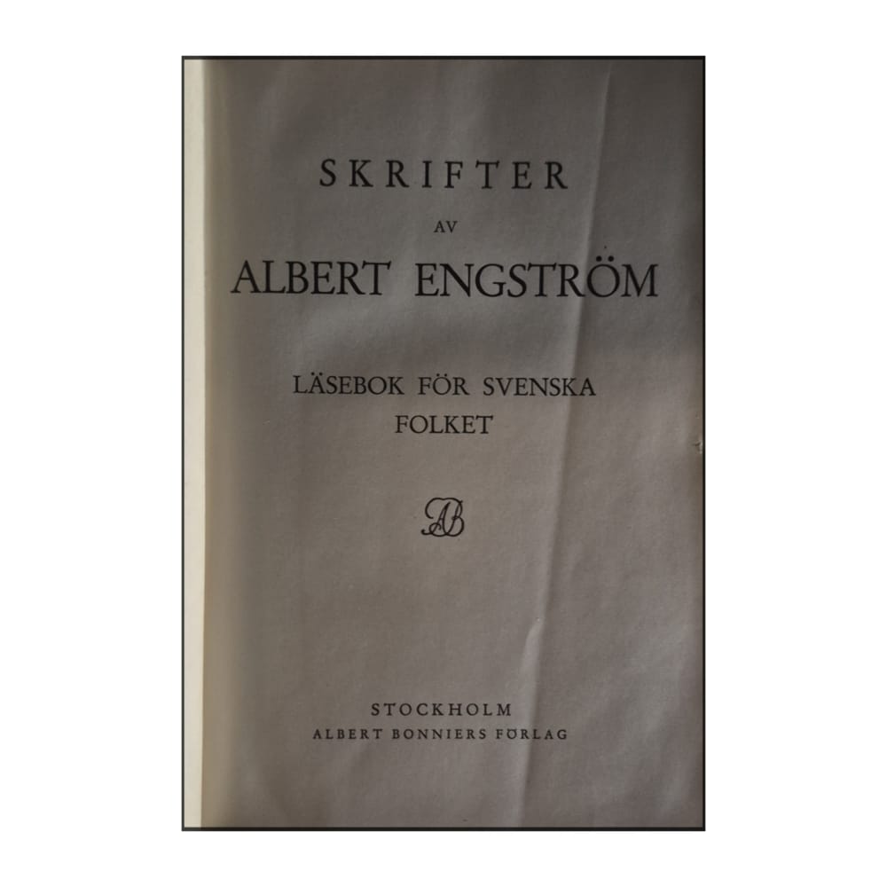 Albert Engström: Läsebok För Svenska Folket