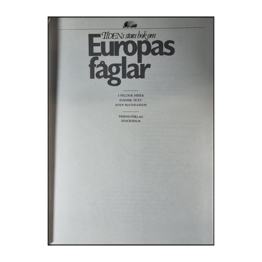 Tidens Stora Bok Om Europas Fåglar