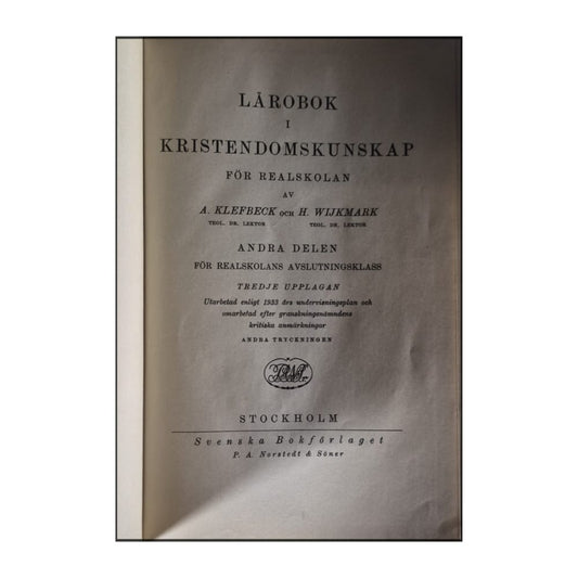 A. Klefbeck & H. Wijkmark: Lärobok I Kristendomskunskap 2