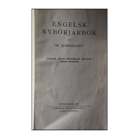 I.M. Björkhagen: Engelsk Nybörjarbok