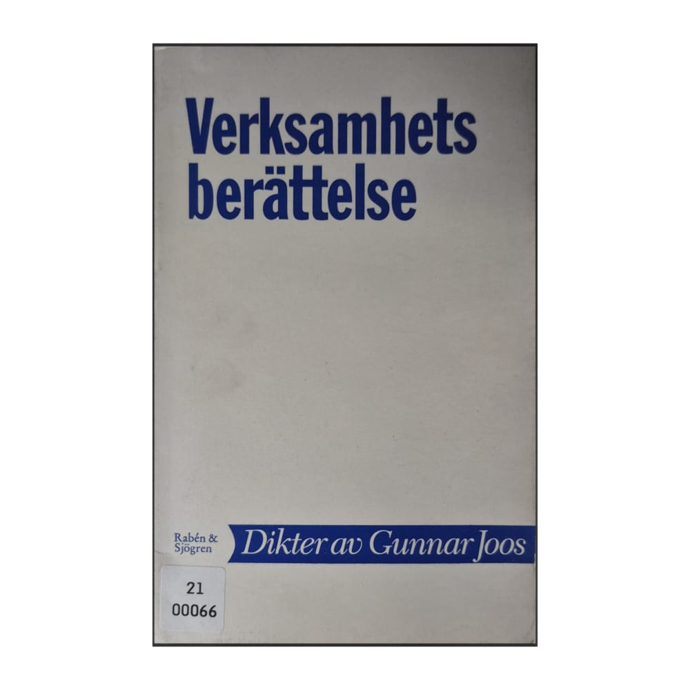 Gunnar Joos: Verksamhets Berättelse
