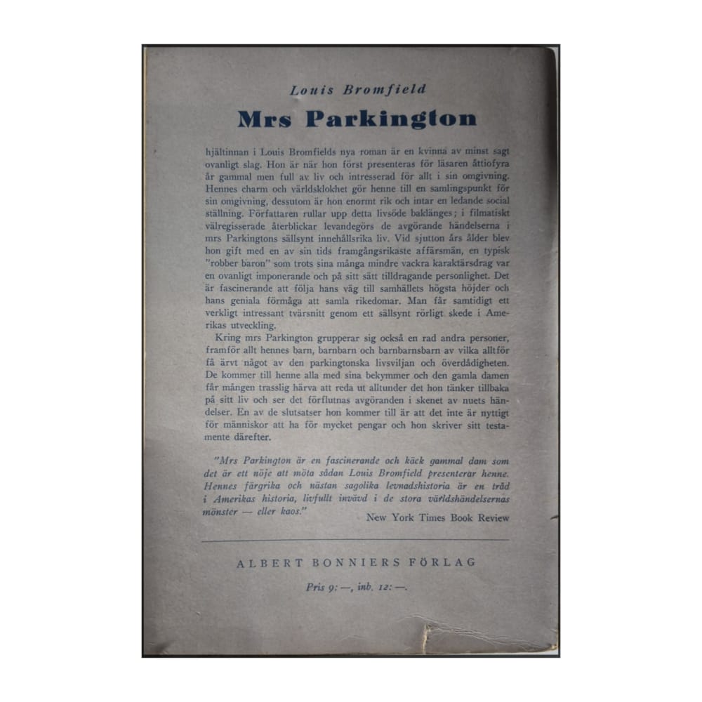 Louis Bromfield: Mrs Parkington