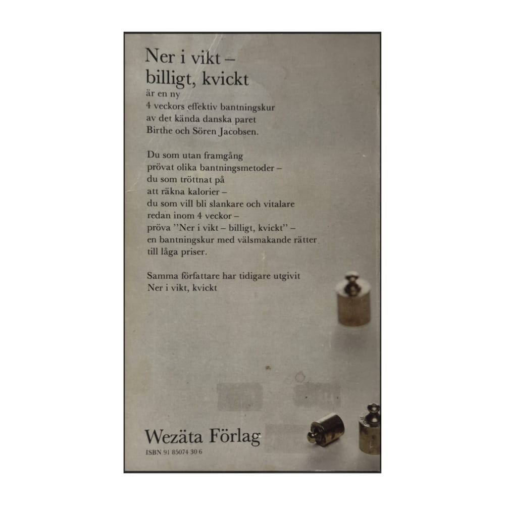 Birthe Och Sören Jacobsen: Ner I Vikt Billigt Kvickt
