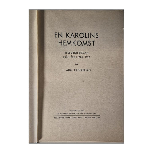 Carl August Cederborg En Karolins Hemkomst