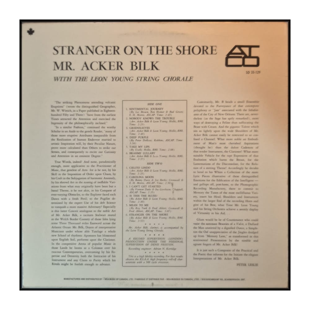 Mr. Acker Bilk & Leon Young String Chorale: Stranger On The Shore