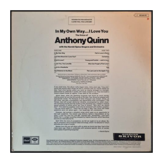 Anthony Quinn: The Voice Of Anthony Quinn: In My Own Way I Love You