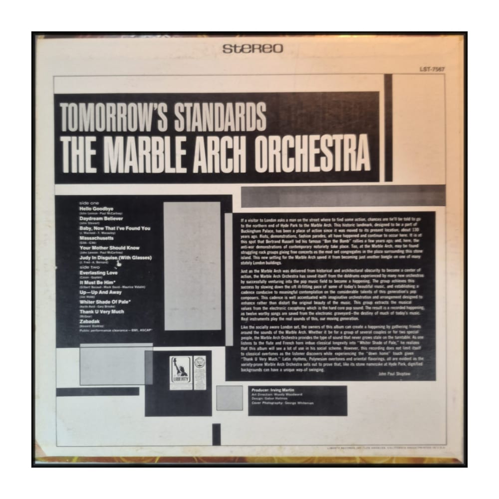 The Marble Arch Orchestra: Tomorrow'S Standards