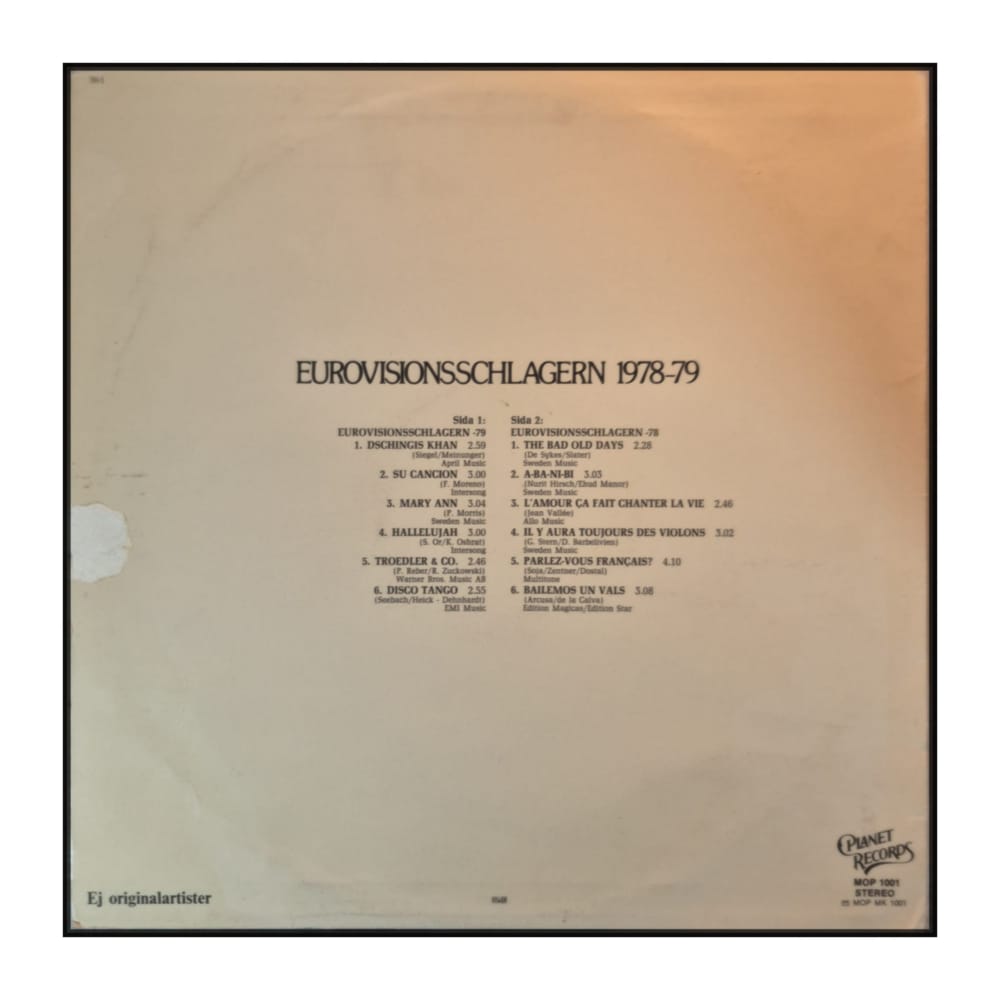 Eurovisionsschlagern 1978-1979