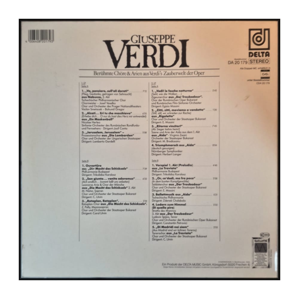 Giuseppe Verdi: Berühmte Chöre & Arien Aus Verdi'S Zauberwelt Der Oper