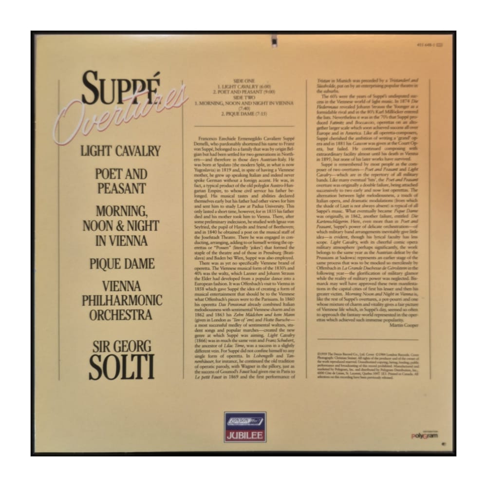 Sir Georg Solti & Vienna Philharmonic Orchestra: Suppé Overtures