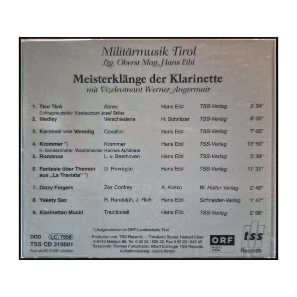 Militärmusik Tirol: Meisterklänge Der Klarinette