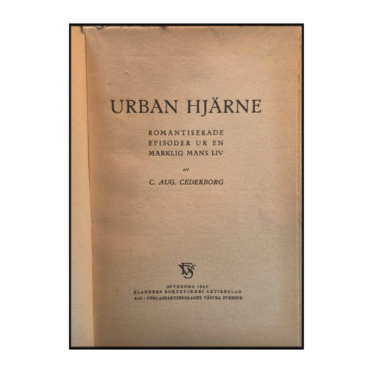 Carl August Cederborg: Urban Hjärne