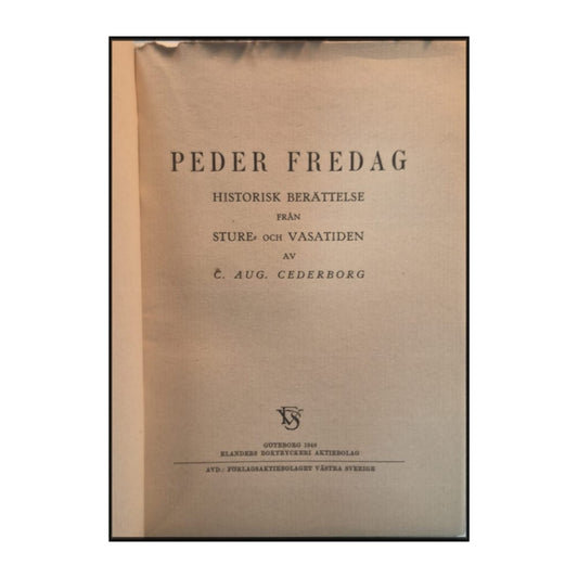 Carl August Cederborg: Peder Fredag