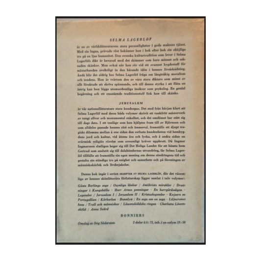 Selma Lagerlöf: Jerusalem 1