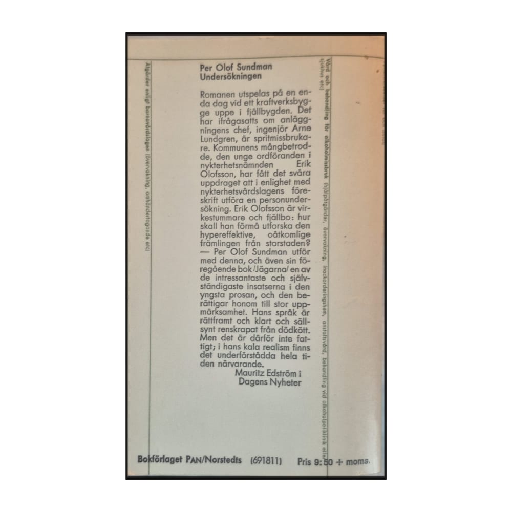 Per Olof Sundman: Undersökningen
