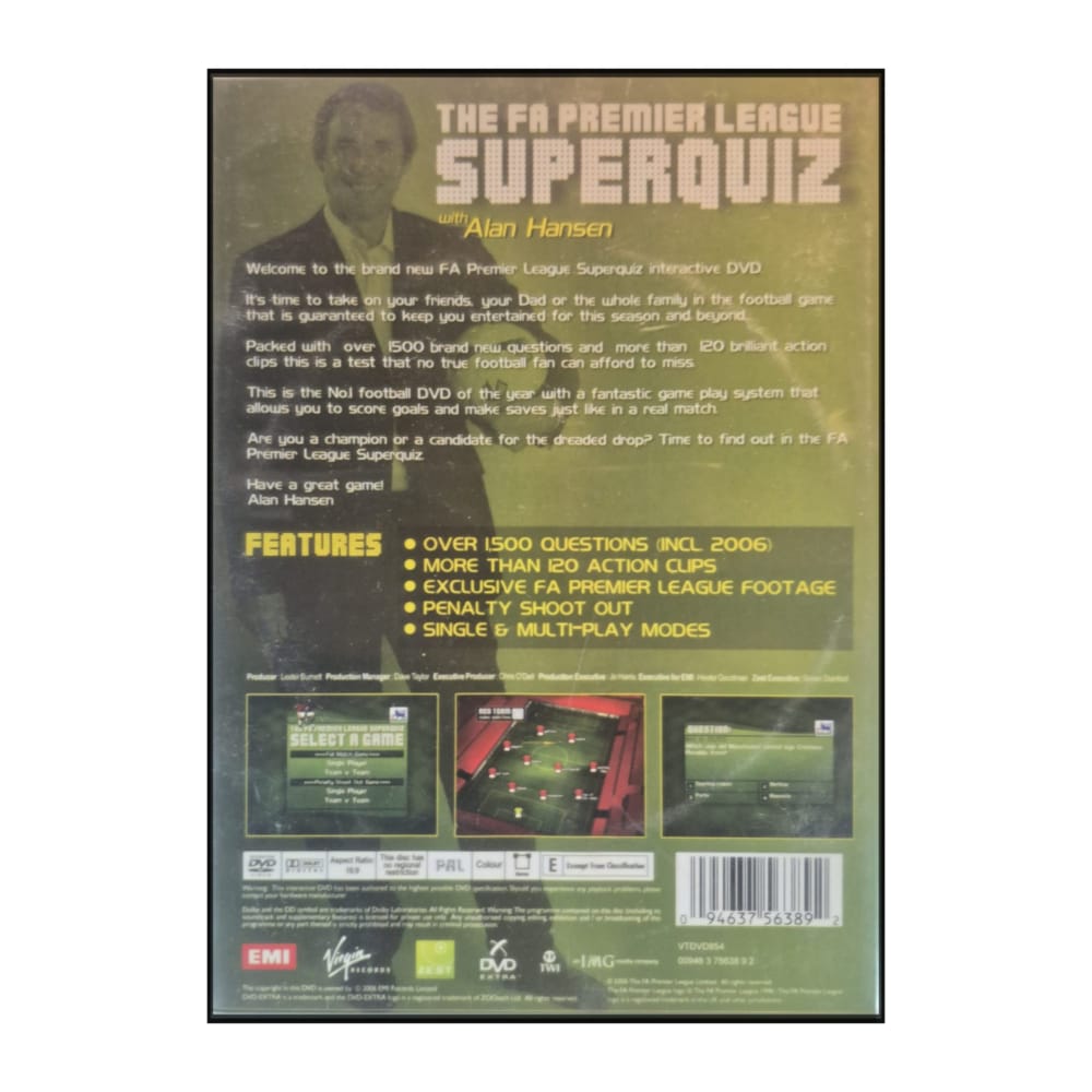 Alan Hansen: The Fa Premier League Superquiz