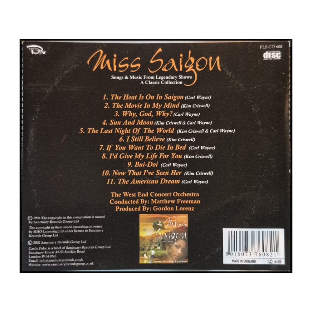 Miss Saigon: Songs & Music - Kim Criswell & Carl Wayne: A Classic Collection