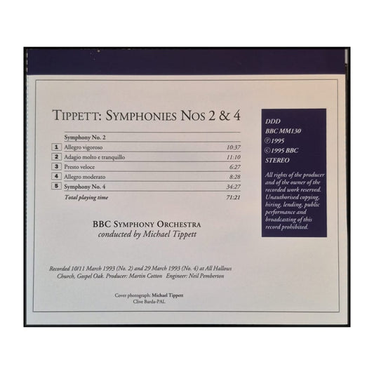 Bbc Music V3 N6: Michael Tippett: Symphonies Nos 2 & 4
