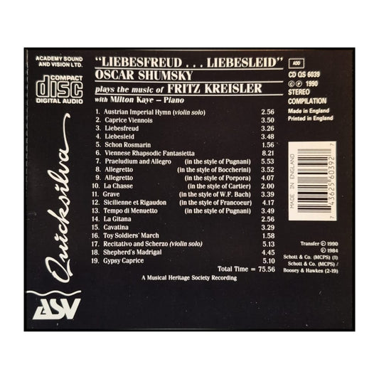 Oscar Shumsky: Plays The Music Of Fritz Kreisler