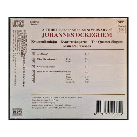 Johannes Ockeghem: A Tribute