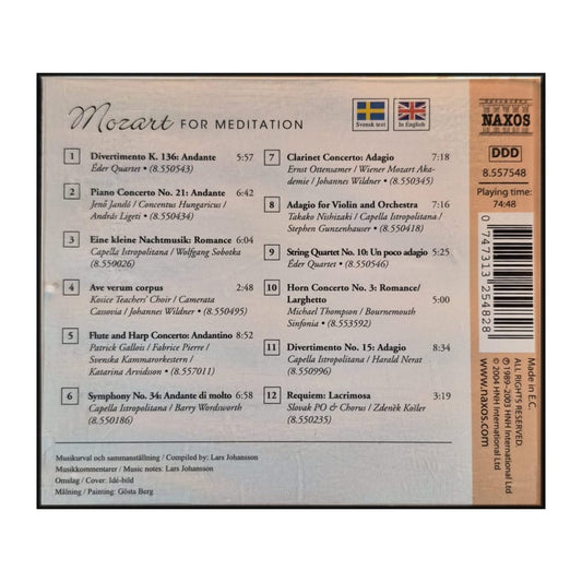 Wolfgang Amadeus Mozart: Mozart For Meditation