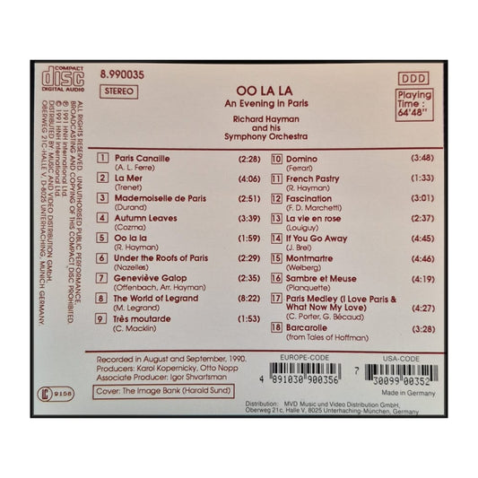 Richard Hayman And His Symphony Orchestra: Oo La La (An Evening In Paris)
