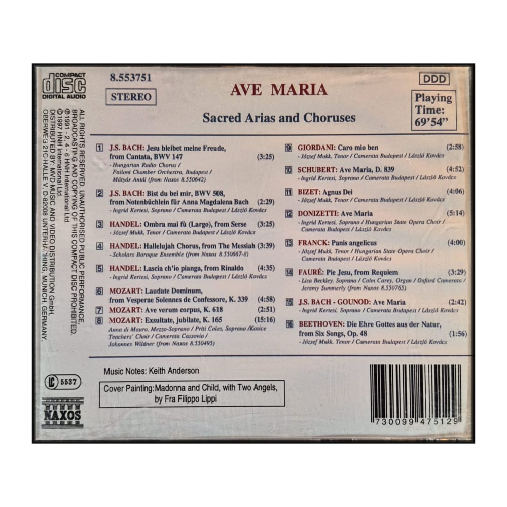 Ave Maria - Sacred Arias And Choruses