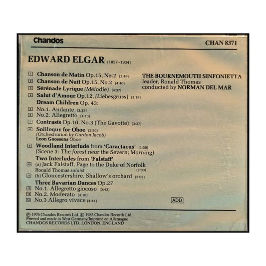 Edward Elgar: The Bournemouth Sinfonietta & Norman Del Mar