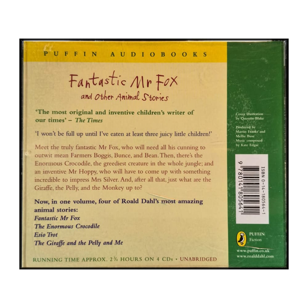 Roald Dahl: Fantastic Mr. Fox And Other Animal Stories