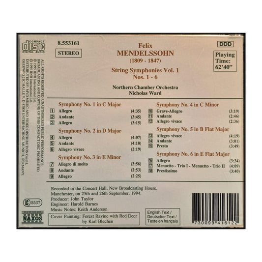 Felisx Mendelssohn: String Symphonies V1 Nos. 1-6