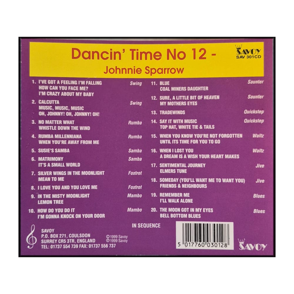 Johnnie Sparrow: Dancin' Time 12
