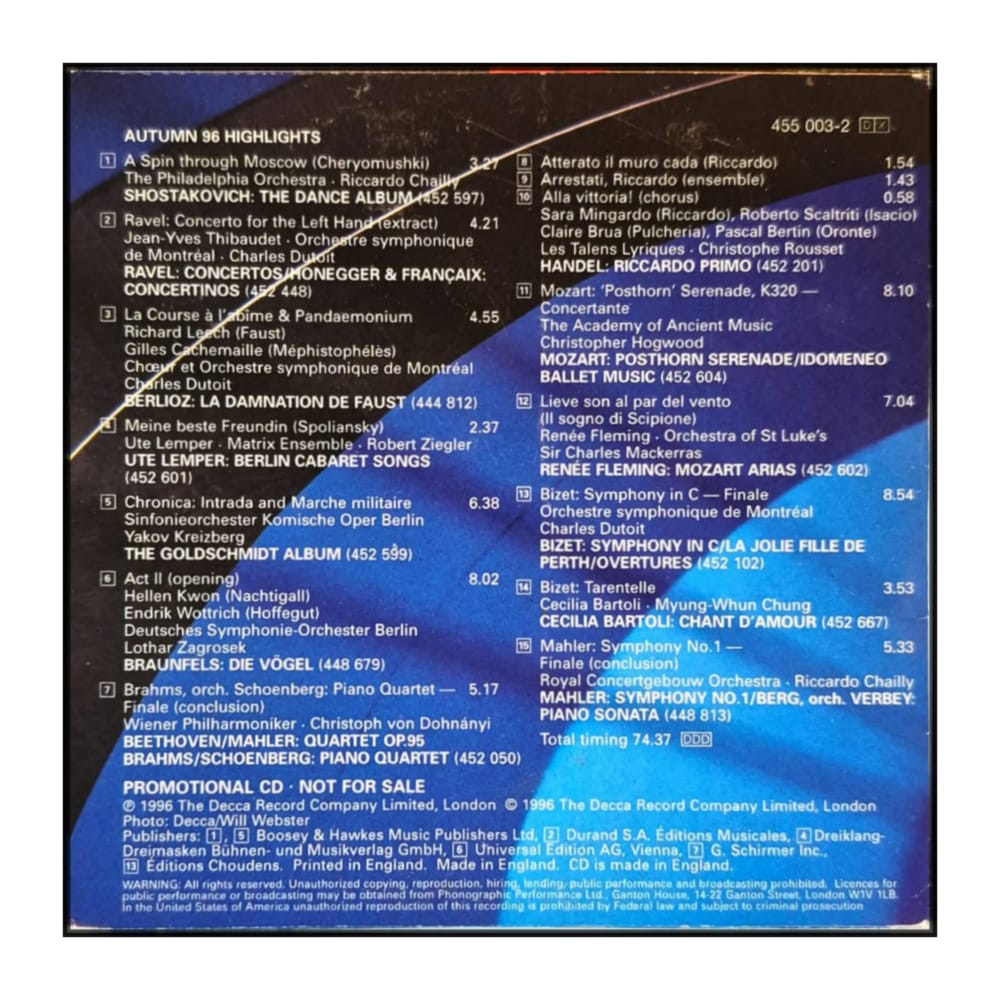 Decca: Autumn 96 Highlights