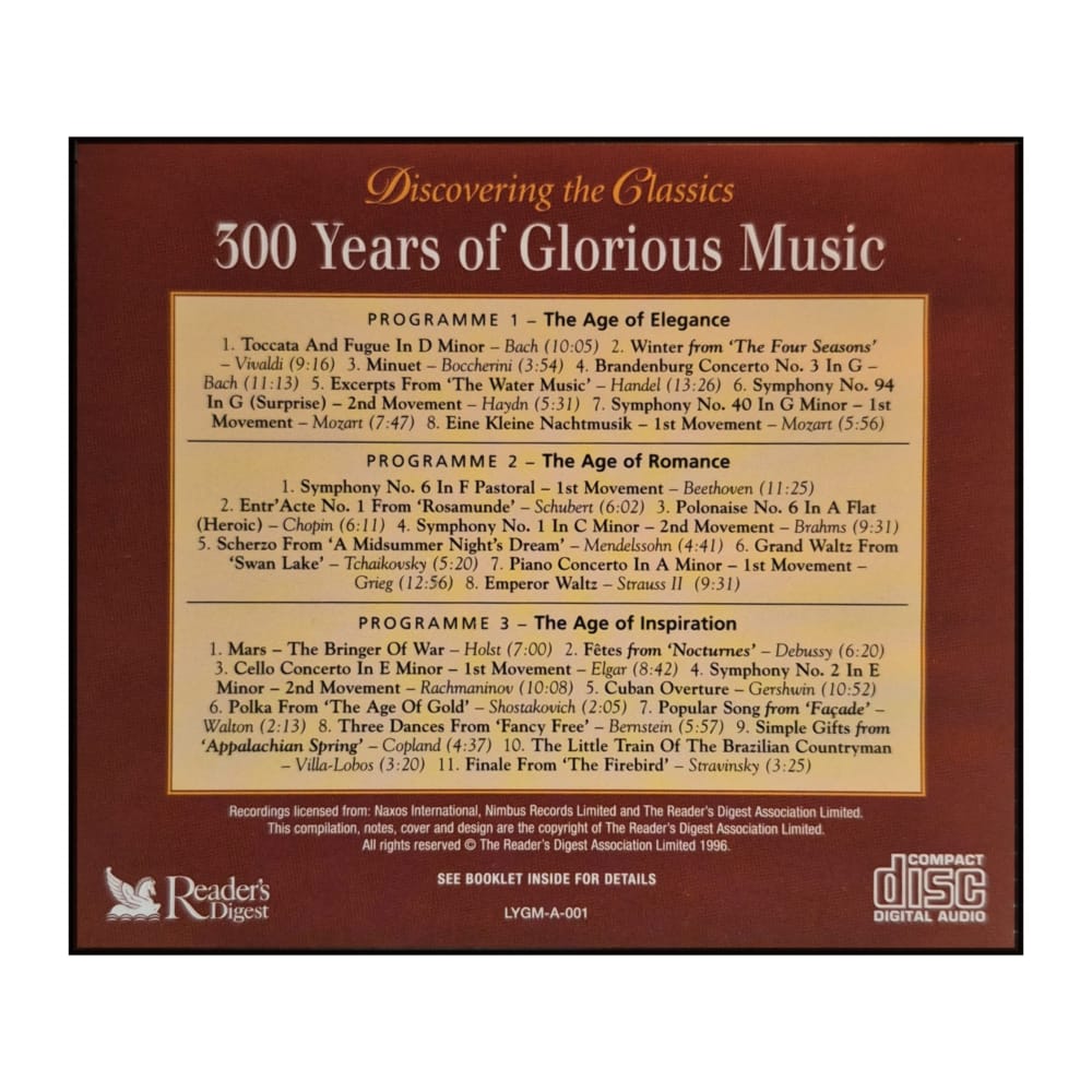 Reader'S Digest: 300 Years Of Glorious Music