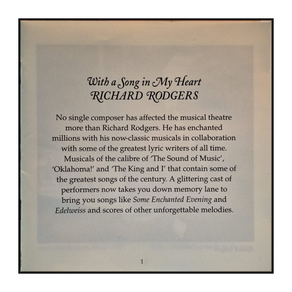 Richard Rodgers: With A Song In My Heart