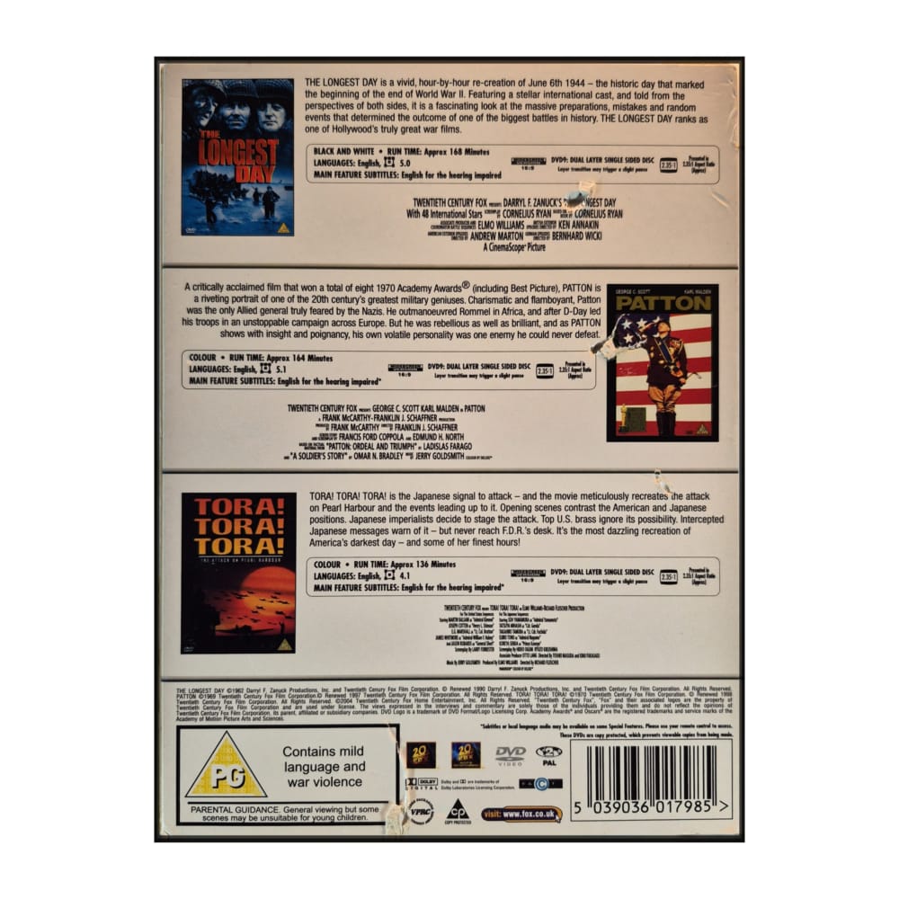 The Longest Day + Patton + Tora Tora Tora