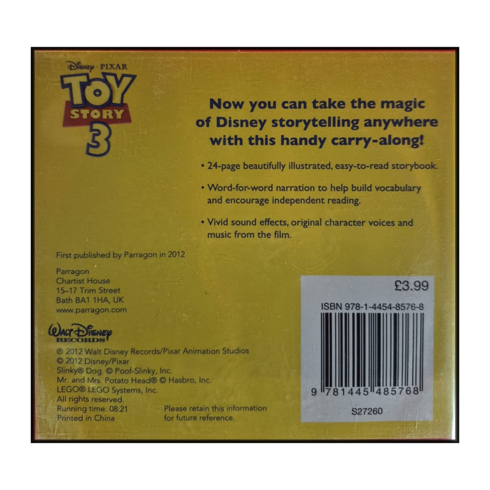 Toy Story 3: Read To Me Book And Cd
