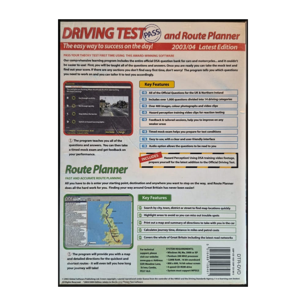 Driving Test Route Planner 2003-2004